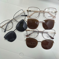 Lunettes de soleil optiques polarisées anti-lumière bleue à clip magnétique, montures métalliques, unisexe, solides et tendance, vente en gros
