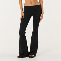 Pantalon de yoga taille basse pliable pour femme, extensible, respirant, coupe évasée, idéal pour le sport et les loisirs – Vente en gros personnalisée