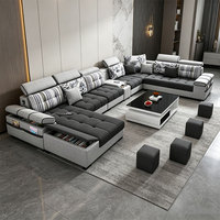 Canapé modulaire en tissu détachable et lavable avec coussins amovibles – Ensemble de canapés combinables, mobilier moderne et confortable