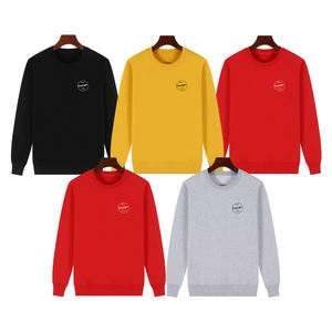 Pull décontracté côtelé OEM personnalisé 280 g/m² en éponge française unisexe couleur unie Baggy basique sweat 100% coton pour l'automne - Product Image 1