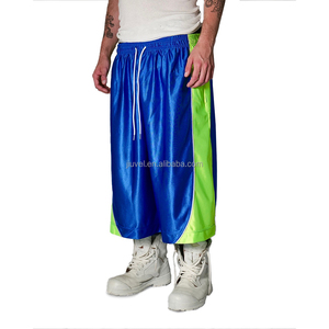 Custom <strong>Men's</strong> <strong>Long</strong> <strong>Shorts</strong> Patchwork Bball Gym Sports Jersey Football Streetwear Basketball <strong>Shorts</strong> Polyester Baggy Running <strong>Shorts</strong> - Product Image 4