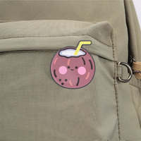 Broche en émail Kawaii pour l'été et la plage, motif mignon de noix de coco et de coquillage, pour la décoration de sac à dos