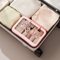 Nouveau femmes fermeture éclair clair sacs de maquillage Transparent salle de bain maille douche sac de lavage grand rose cosmétique toilette voyage pochette de rangement