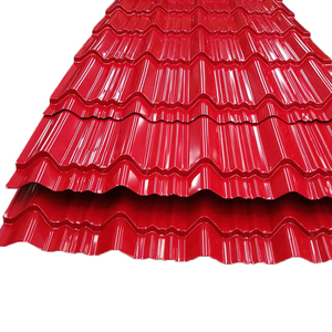 Hoja de teja de techo de metal rojo ladrillo Hoja de techo recubierta de color Acero galvanizado PPGI PPGL Hoja de techo de metal de color corrugado - Product Image 5
