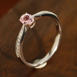Anillo de crecimiento de laboratorio de piedras preciosas de Plata de Ley 925 <span class=keywords><strong>Morgan</strong></span> Pink, diseño elegante de princesa para boda, ropa informal diaria - Product Image 5