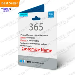 24/7 Online Ali Chat Customize Name Official 365 5 PC/Mac Devices Account+Password Lifetime License Key 100% Online Activation