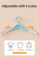 Ensemble de cintres en plastique pliables pour enfants, à largeur d'épaule réglable, avec motif enfantin, pour salon, armoire et salle de bain