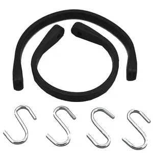 21" EPDM Rubber Tarp Bungee Straps With Crimped Hooks Tie Down Cords Heavy Duty Ideal For Securing Tarps Canvases Cargo