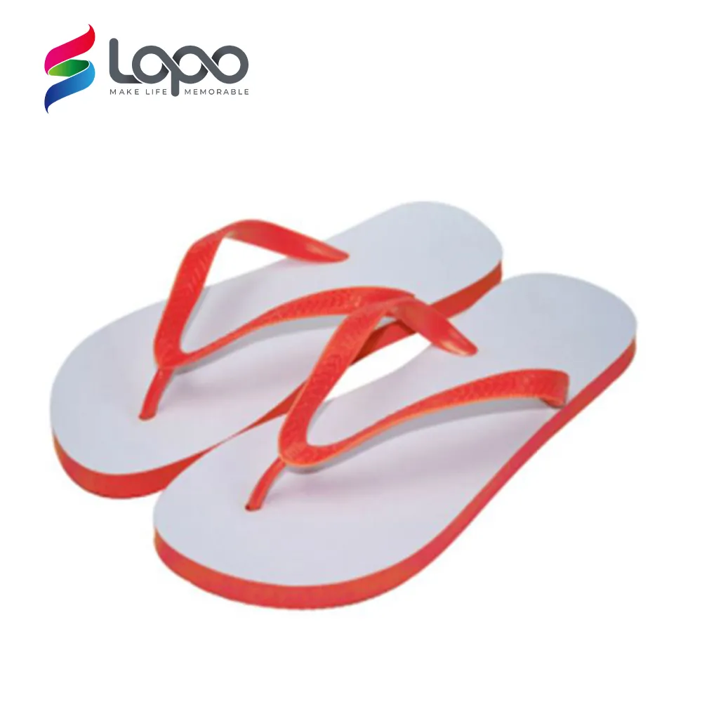 Grosir sandal pantai kosong sublimasi, Flip Flop Tuang hitam merah Diy sublimat dewasa uniseks baru Flip Flop sublimasi kosong