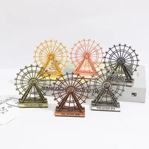 Maqueta de Edificio Creativa del Reino Unido, Rueda de la Fortuna Giratoria, Artesanía Metálica Vintage, Adornos de London Eye, Decoración para el Hogar, Oficina o Escritorio - Product Image 2