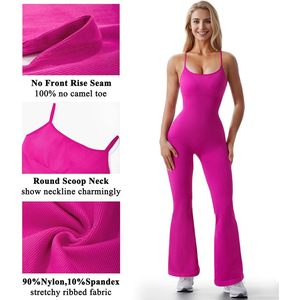 Mono Deportivo FOXA Flare para Mujer, Sin Mangas, Tirantes Finos, Largo, Sin Costuras - Product Image 2