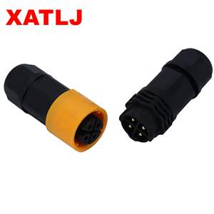 Xatlj M19 श्रृंखला 2 3 4 5 6 7 8 2 + 3 2 + 4 कोर पुरुष बट त्वरित लॉक वाटरप्रूफ कनेक्टर UL94V-0 25a - Product Image 6