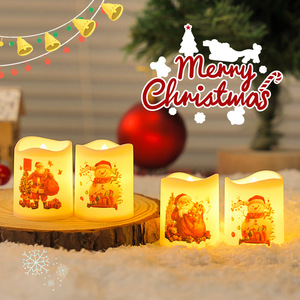 Decoración Navideña para Fiestas, Linterna de Vela Navideña, Lámpara LED de Muñeco de Nieve, Luz Nocturna de Vela, Velas LED sin Llama - Product Image 1