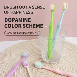 Lot de 5 brosses à dents à poils souples de couleur dopamine de haute qualité pour adultes, <span class=keywords><strong>prix</strong></span> bas, en stock, vente directe - Product Image 4