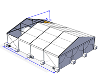 Tenda Gudang Besar 30x50m Empat Musim Berlapis PVC Ganda, Rangka Aluminium Alloy Tahan Lama, Tahan Api, Tahan UV, Tahan Air