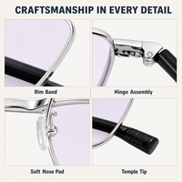 Monture de lunettes carrée en titane à monture complète pour hommes, style professionnel, lunettes optiques, lunettes de lecture.