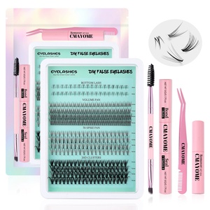 Bán Buôn DIY Lông Mi Giả 360Pcs Lash Cụm <span class=keywords><strong>4</strong></span> Phong Cách Hỗn Hợp Đầy Đủ Thiết Lập Khối Lượng Fan Lash Dưới Spiky 20D Cụm Lash Kit - Product Image 1