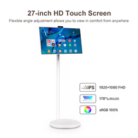 Ukuran Opsional 21-32 Inci Stand by Me Tablet PC Nirkabel Portabel Smart TV dengan Roda