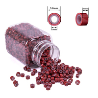 1000 pièces/bouteille Anneaux nano en silicone Perles Outils métalliques avec doublure en silicone pour extensions de cheveux à pointe I