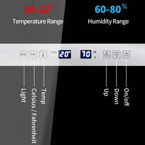صندوق سيجار متعدد المناطق من جوسو، خزانة تخزين من خشب الأرز، مبرد نبيذ، خزانة لـ 70 زجاجة، قبو للحفاظ على الرطوبة، يتسع لـ 1000-1500 سيجار - Product Image 4