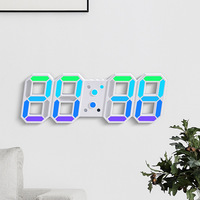 Jam Dinding Digital LED Layar Warna Terbaru, Desain Jam Meja 3D Pintar dengan Temperatur dan Kalender