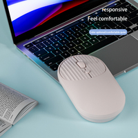 Souris USB Mini BT sans fil optique 2.4G avec logo et motif de couleur Pebble Mute pour le bureau