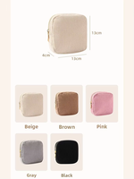Tas Kosmetik Mini Korduroi Logo Kustom Wanita, Kantong Lipstik Silinder Mini, Tempat Penyimpanan Pembalut Kecil