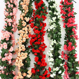 Guirlande de fleurs artificielles en soie, types variés, roses décoratives, pour arche de mariage, fête, mur, décoration de jardin - Product Image 6