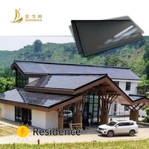 Tejas <span class=keywords><strong>de</strong></span> Techo <span class=keywords><strong>de</strong></span> Pizarra BMC Negras Tradicionales, Resistentes al Calor, Impermeables e Ignífugas, con Tejas Solares para Templos y Hoteles - Product Image 5