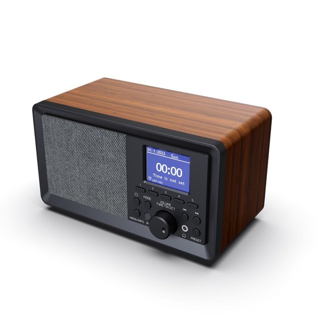 Cross-Border Retro Multi-Function DAB Channel Solid Wood for Speaker with Flashlight Portable Full Band Radio Broadcasting
