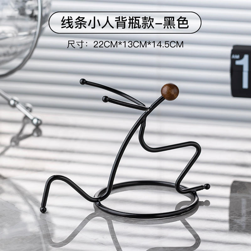 Figura en miniatura con botella - Negro