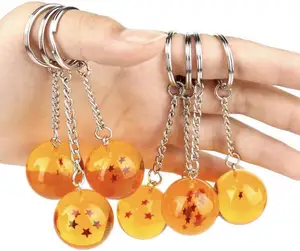 2024 Hot Anime Yellow Acrylic Ball Key Chain Seven Star Ball Keychains
