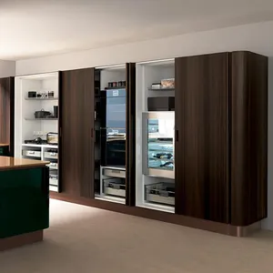 Уникальный индивидуальный кухонный шкаф для продажи, Обеденная Мебель со скрытой ручкой, современный графический дизайн, плоский край/облегченный край