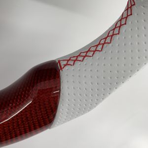 Ccexcellent พวงมาลัยคาร์บอนไฟเบอร์ดีไซน์ <span class=keywords><strong>MK3</strong></span>สำหรับฟอร์ดโฟกัสด้วยตะเข็บสีแดงแบบเจาะรูหนัง - Product Image 6