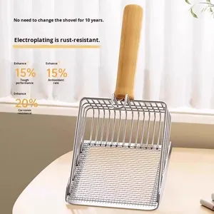 Pelle à litière pour chat en acier inoxydable, résistante à la corrosion, fond antiadhésif, taille universelle, outil pour les excréments de chat - Product Image 2