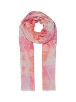 Grand foulard en soie à franges imprimé aquarelle