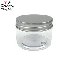 Bocaux en plastique transparent en gros avec couvercles à vis en aluminium, contenants polyvalents pour cosmétiques, crèmes, aliments, sans BPA, en PET