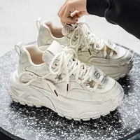 Zapatos deportivos casuales retro de moda para hombre, con cordones, plataforma alta, para invierno.