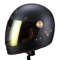 Nuevo Casco de Motocicleta Beon de Fibra de Vidrio Estilo Vintage Cafe Racer, Casco Integral Retro, Homologado por ECE, Casco Jet para Moto