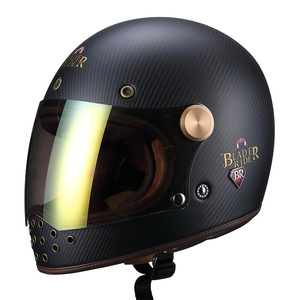 Nuevo Casco de Motocicleta <span class=keywords><strong>Beon</strong></span> de Fibra de Vidrio Estilo Vintage Cafe Racer, Casco Integral Retro, Homologado por ECE, Casco Jet para Moto - Product Image 2