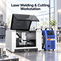 Mesin Pembersih, Pemotong, dan Pengelasan Laser Serat Fungsional All-in-One 800W Kepala Laser Au3tech Tipe Meja CNC HIWIN untuk Logam/Kuningan