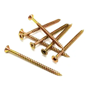 Nhà Sản Xuất Thiên Tân Đầu Chìm Fine Thread Vàng Kẽm Mạ <span class=keywords><strong>Chipboard</strong></span> Tự Khai Thác Vít - Product Image 1