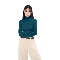 Pull d'hiver à col roulé en laine pour femmes 100% pull en laine de mouton pour femmes pull tricoté décontracté hiver pull chaud
