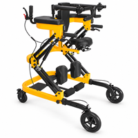 Simplywalke Déambulateur de rééducation 3 en 1 avec siège, aide à la marche et à la position debout pour personnes âgées et handicapées, pour la mobilité assistée en intérieur