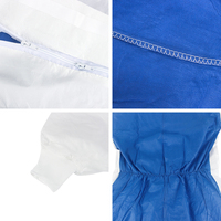 Combinaison jetable bon marché non tissée microporeuse PP + PE film type5/6 PPE robes microporeuses combinaisons jetables antistatiques