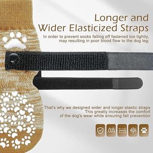 Calzini Antiscivolo per Cani, Protezione <span class=keywords><strong>Zampe</strong></span> per Pavimenti Duri, Controllo Trazione per Interni ed Esterni - Product Image 4