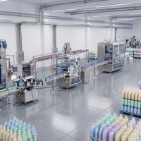 Ligne de production de remplissage linéaire pour flacons PET de shampoing, gel douche et lotion corporelle