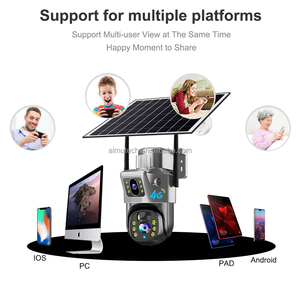 Caméra vidéo solaire <span class=keywords><strong>infrarouge</strong></span> extérieure V380PRO, double objectif professionnel, vision nocturne 4MP, carte SIM 4G, caméra sans fil - Product Image 4