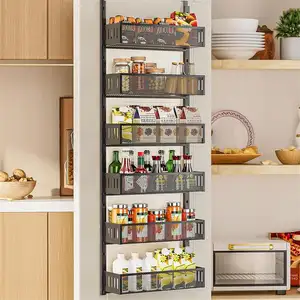 OEM ODM 6 Tier Kitchen Pantry Organizer 8 Tier Kitchen Cabinet Pantry Organizer Metal Mesh Over the Door Pantry Organizer