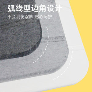 Alfombra de Baño de Tierra de Diatomeas Tianwenxin, Rectangular, Gris Oscuro, con Ondas, Absorbente, Antideslizante, Diseño Minimalista - Product Image 4